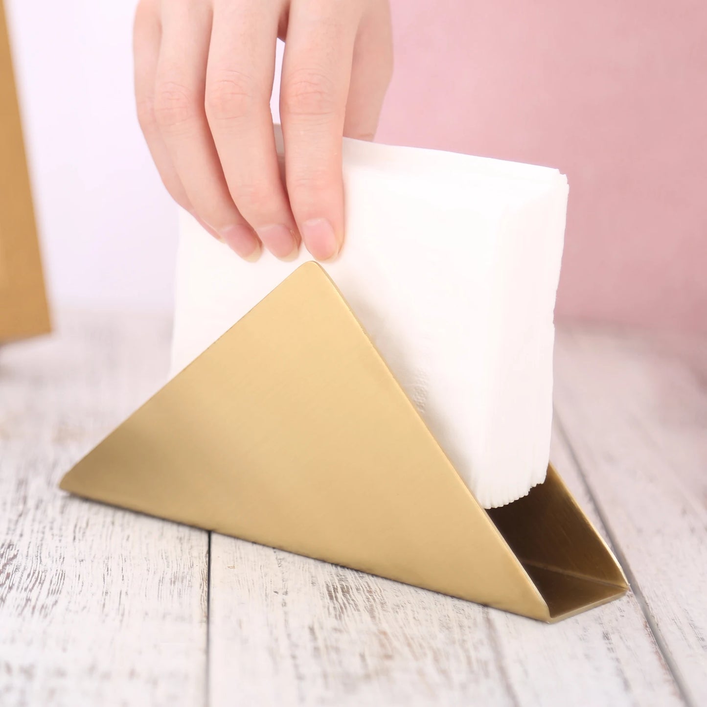 Gold-Plated Stainless Steel Napkin Holder