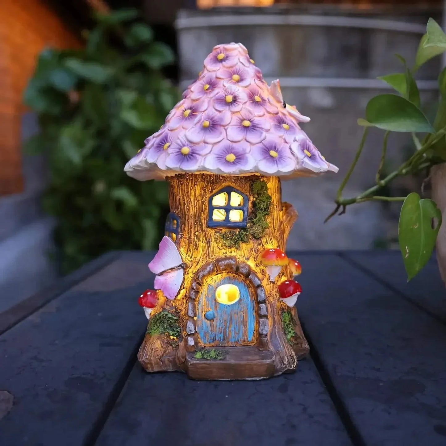 Light Up Mushroom Garden Statue