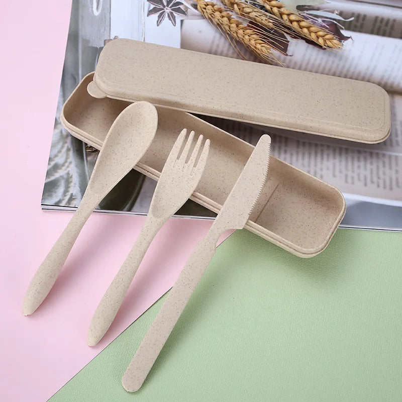 Wheat Straw Cutlery with Case