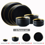 Load image into Gallery viewer, Black Porcelain Plate Sets
