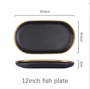 Black Porcelain Plate Sets